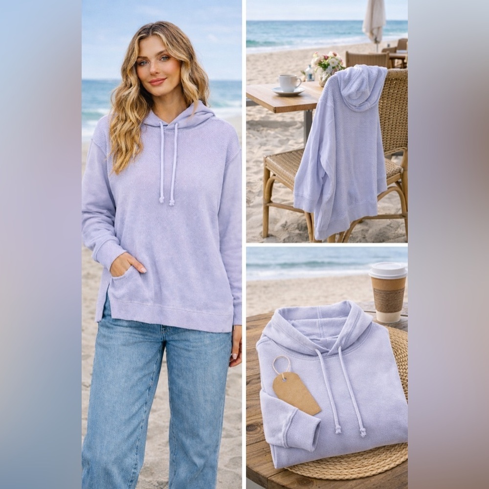 New York & Company Lavender Hooded Sweater